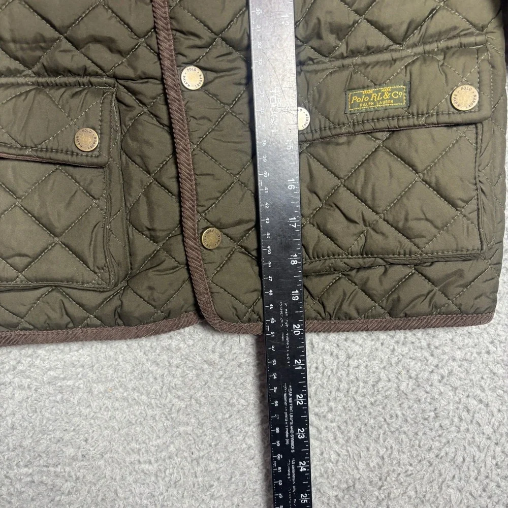 Polo Ralph Lauren Kids Olive Green Quilted Barn Jacket Corduroy Collar 4/4T